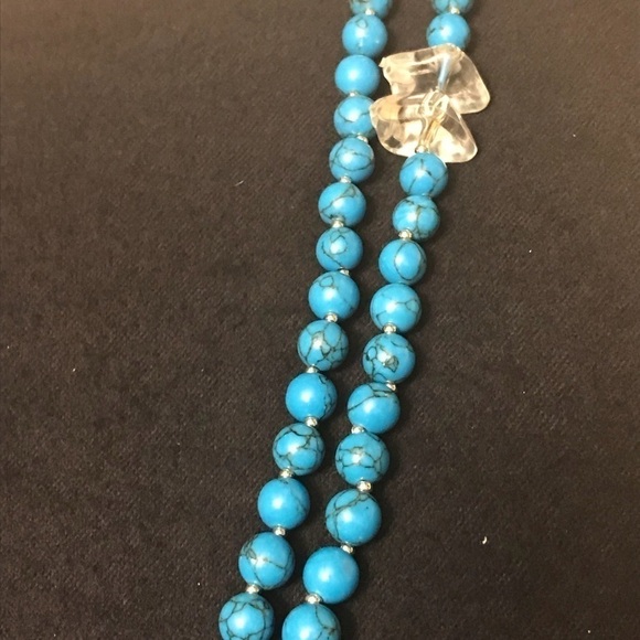 Sacred Druzy Blue & White tassel necklace - Picture 7 of 8